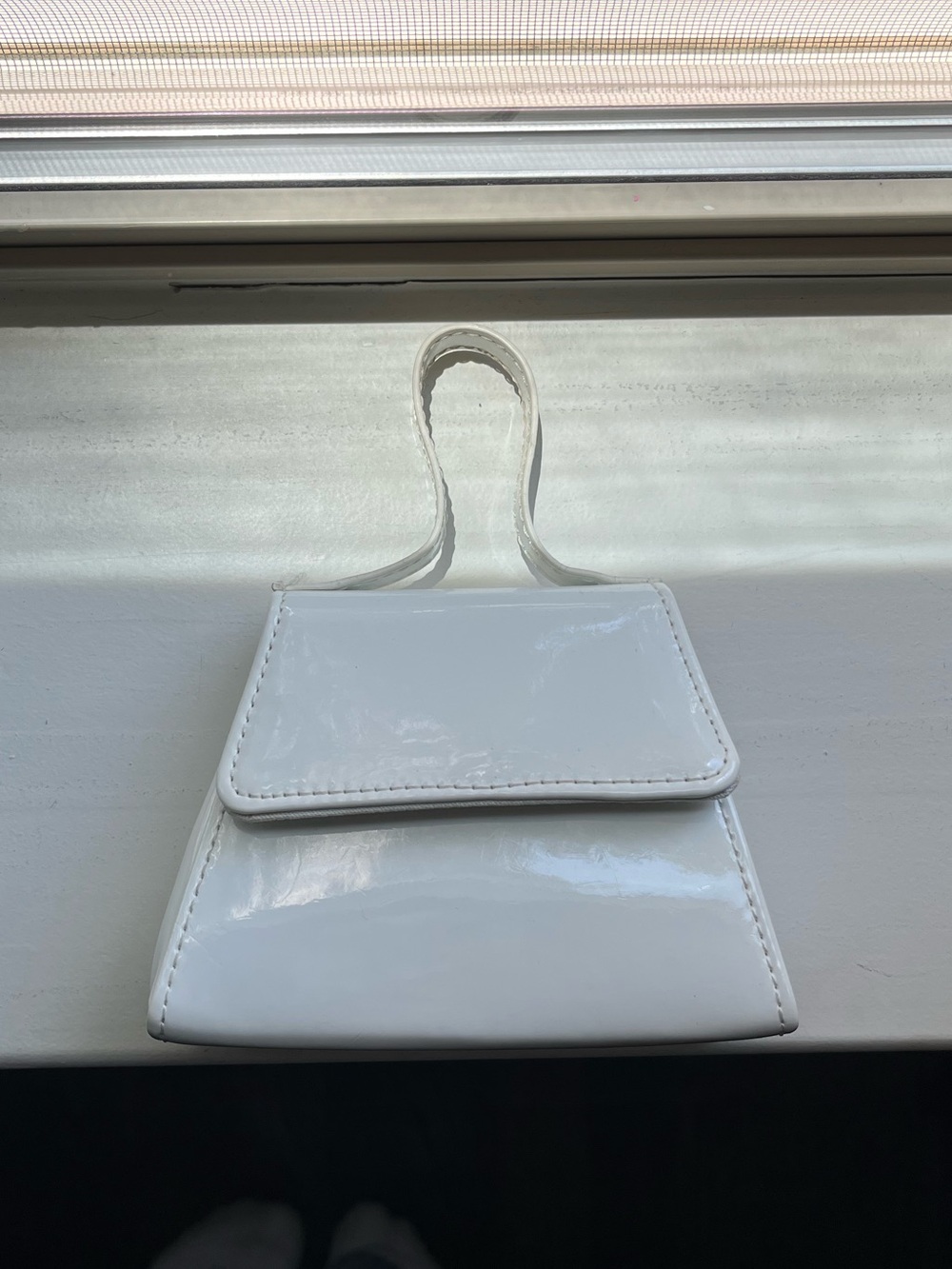 Urban Outfitters White Patent Mini Top-Handle Bag